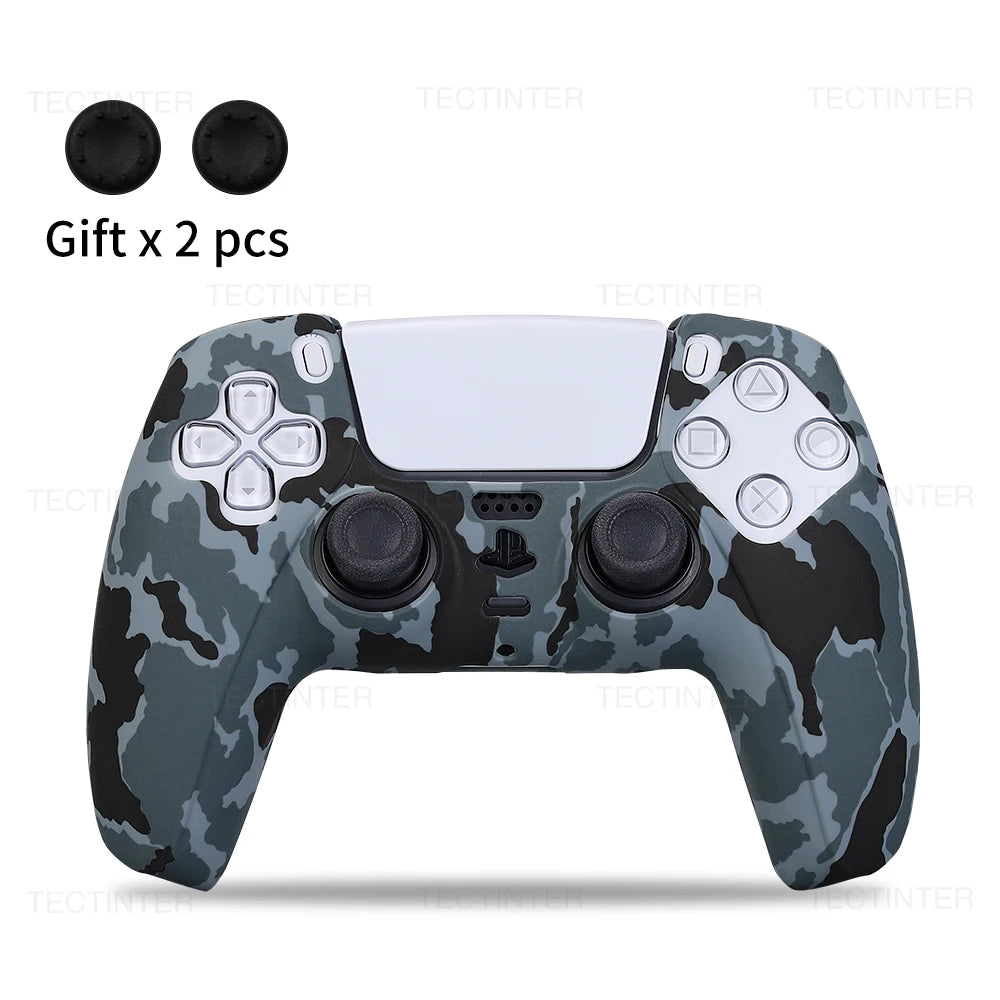 Capa protetora de silicone para proteção ps5, capa de proteção antiderrapante para playstation 5 gamepad acessórios de aperto