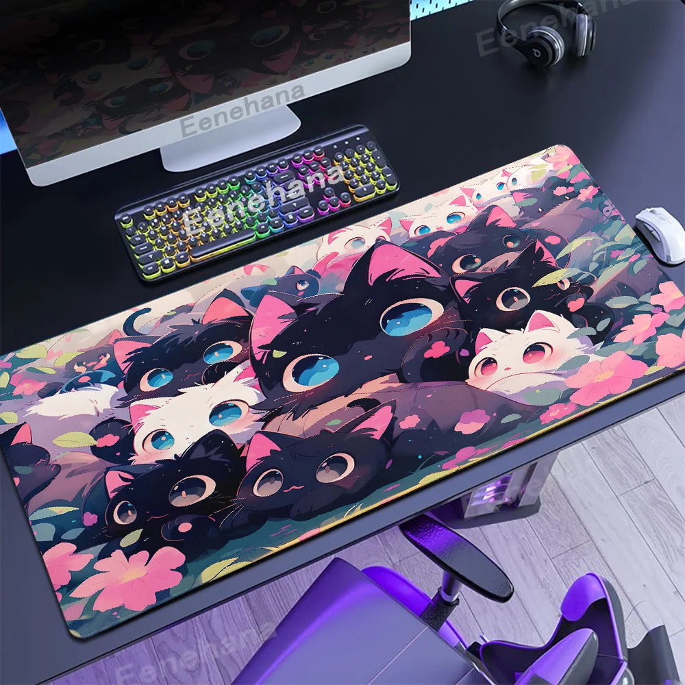 Mouse pad Gato preto nas nuvens